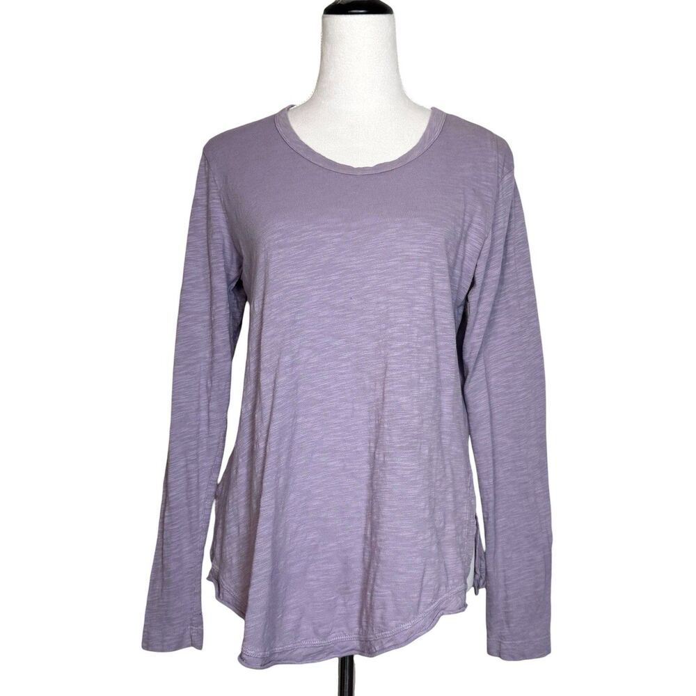Wilt Cotton Slub Boyfriend T-Shirt Size S Purple High Low Hem Minimalist Luxury